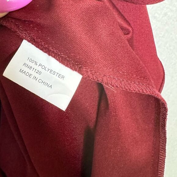 Jovani Off the Shoulder Draped Cape Sleeve Burgundy Dress 12 - Picture 4 of 7